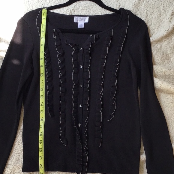 LOFT ruffle cardigan top - Picture 7 of 8
